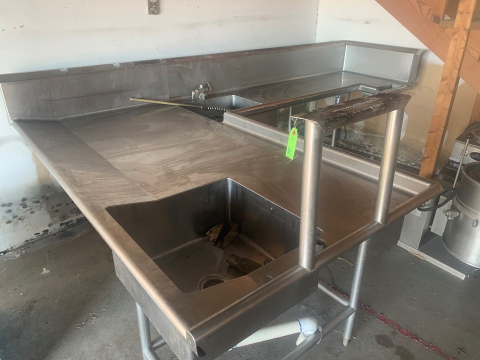 Stainless Steel L Shaped Sink 126"x82"x53.5"